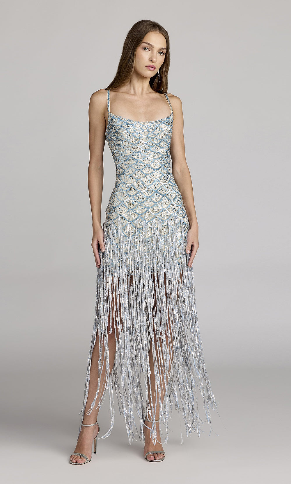 Mac Duggal 6251 Cocktail Dress - Nude Silver - AB