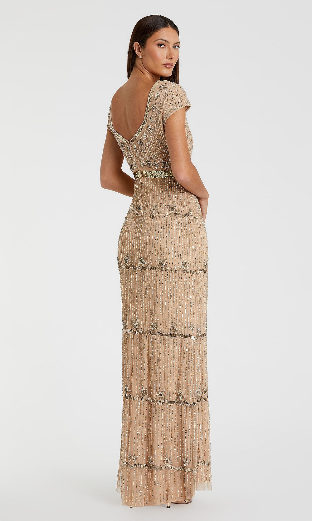 Mac Duggal 999089 Petite Dress Nude - BK