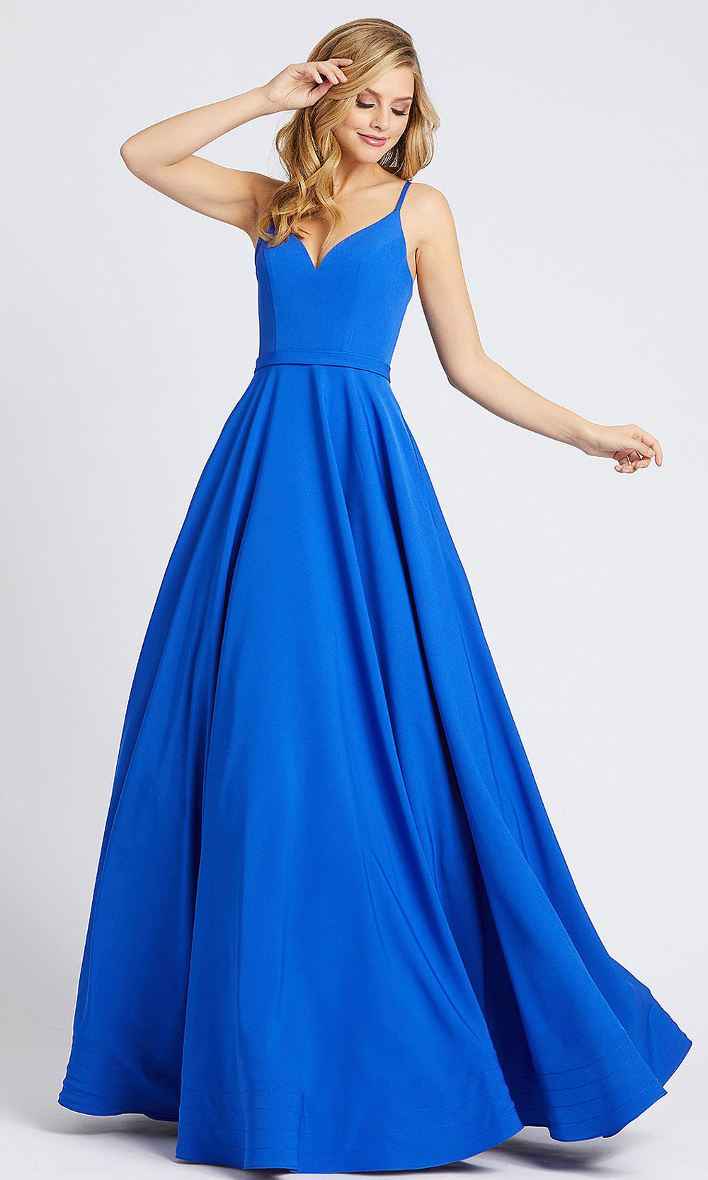 Mac Duggal - 48855I Sleeveless Fitted Bodice A-Line Dress In Blue