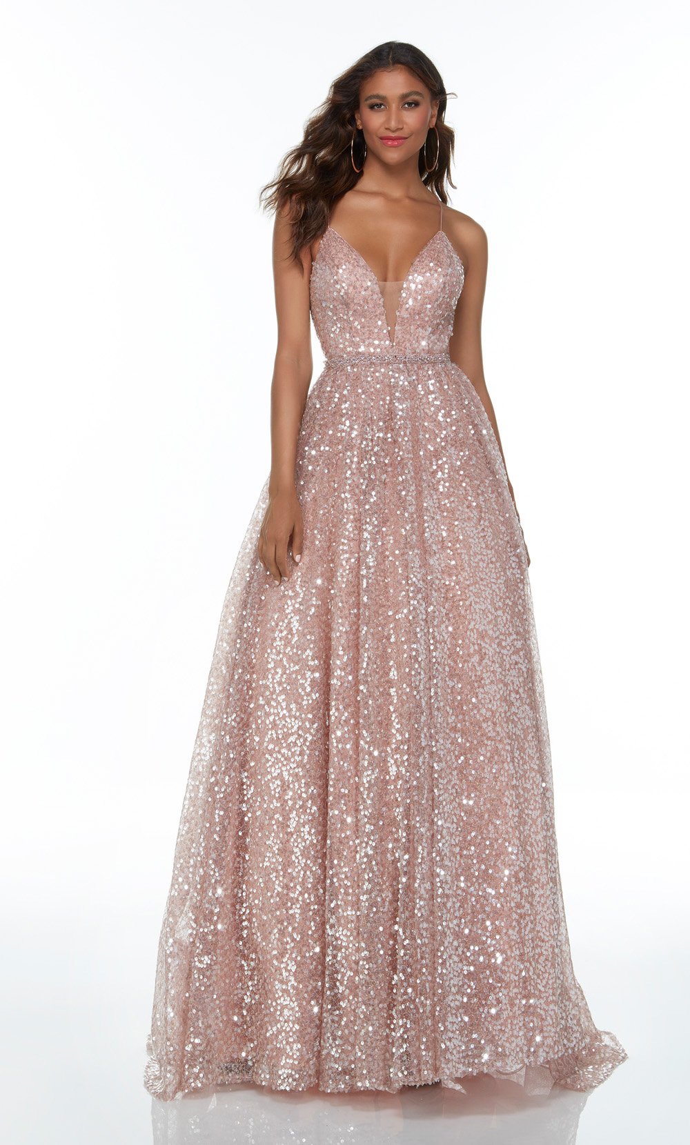 Alyce Paris - 61068 Sleeveless Sequin Ballgown In Pink