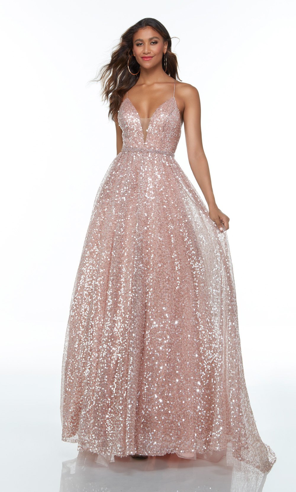 Alyce Paris - 61068 Sleeveless Sequin Ballgown In Pink