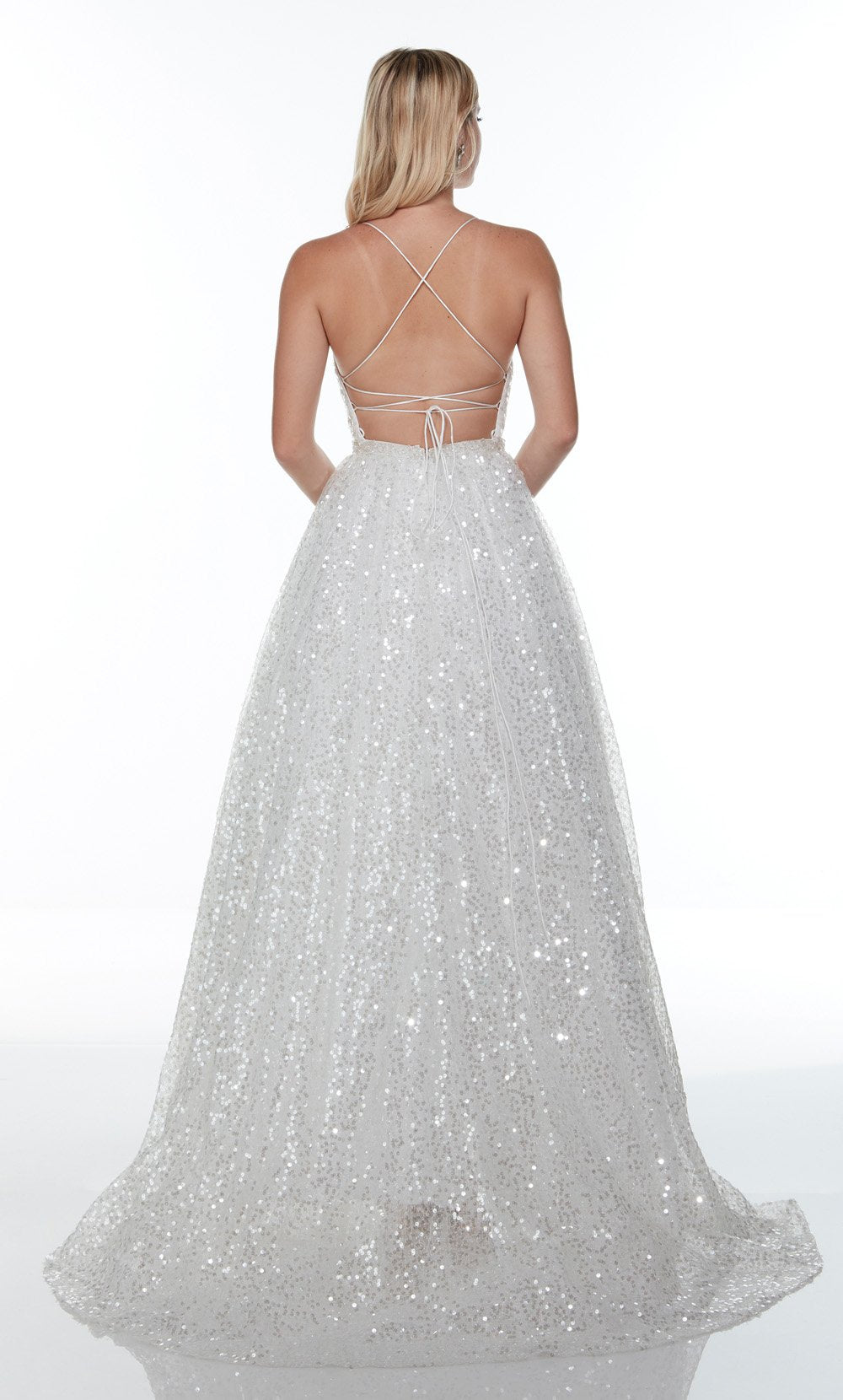Alyce Paris - 61068 Sleeveless Sequin Ballgown In Silver