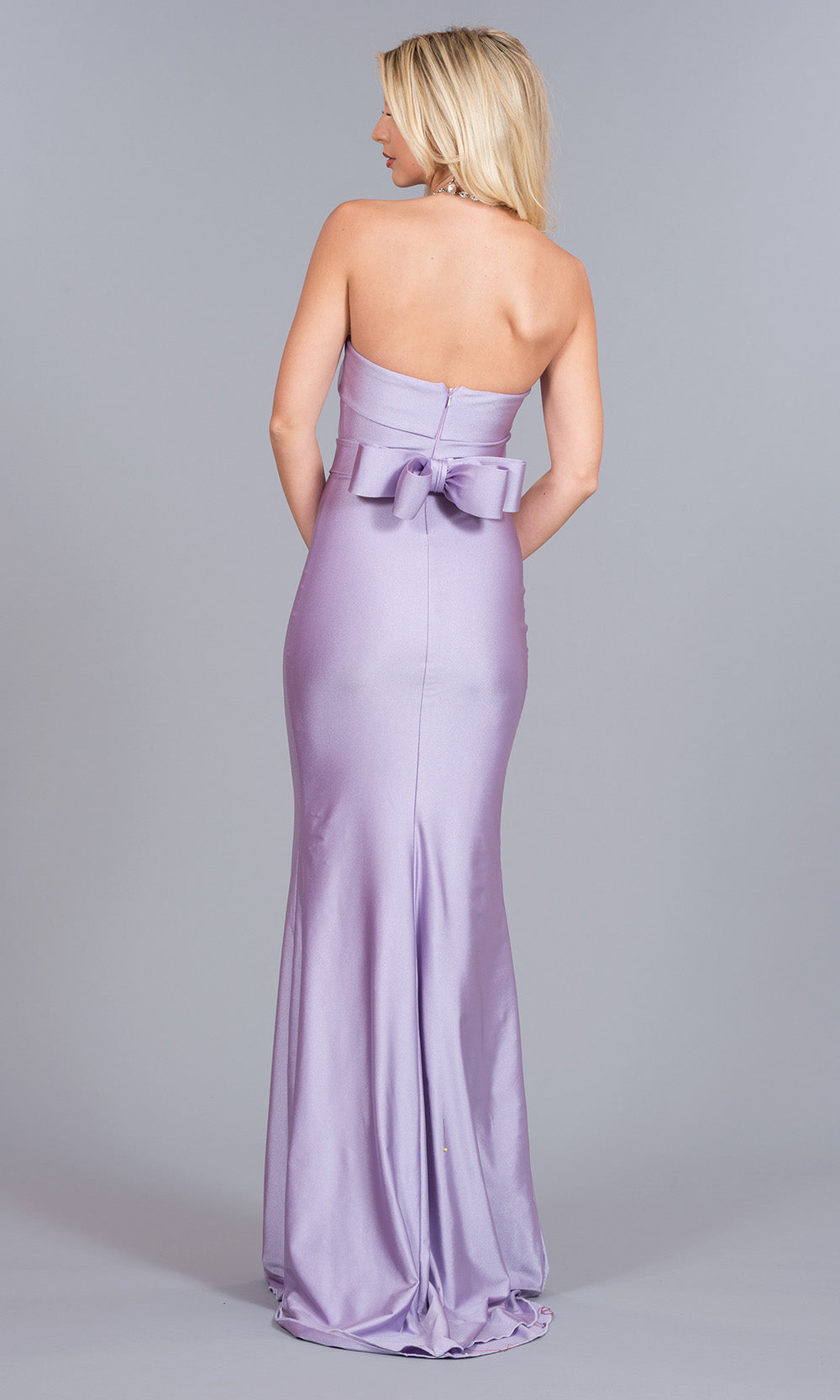 Atria - 6005H Sweetheart Bow Accent Gown In Purple