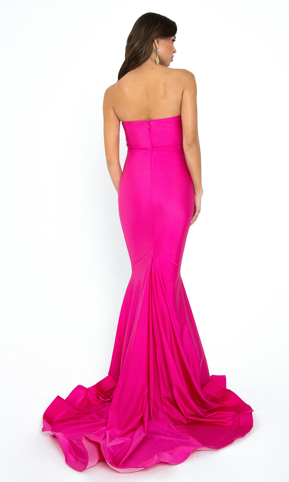 Atria - 6028H Strapless Straight Neck Mermaid Gown In Pink
