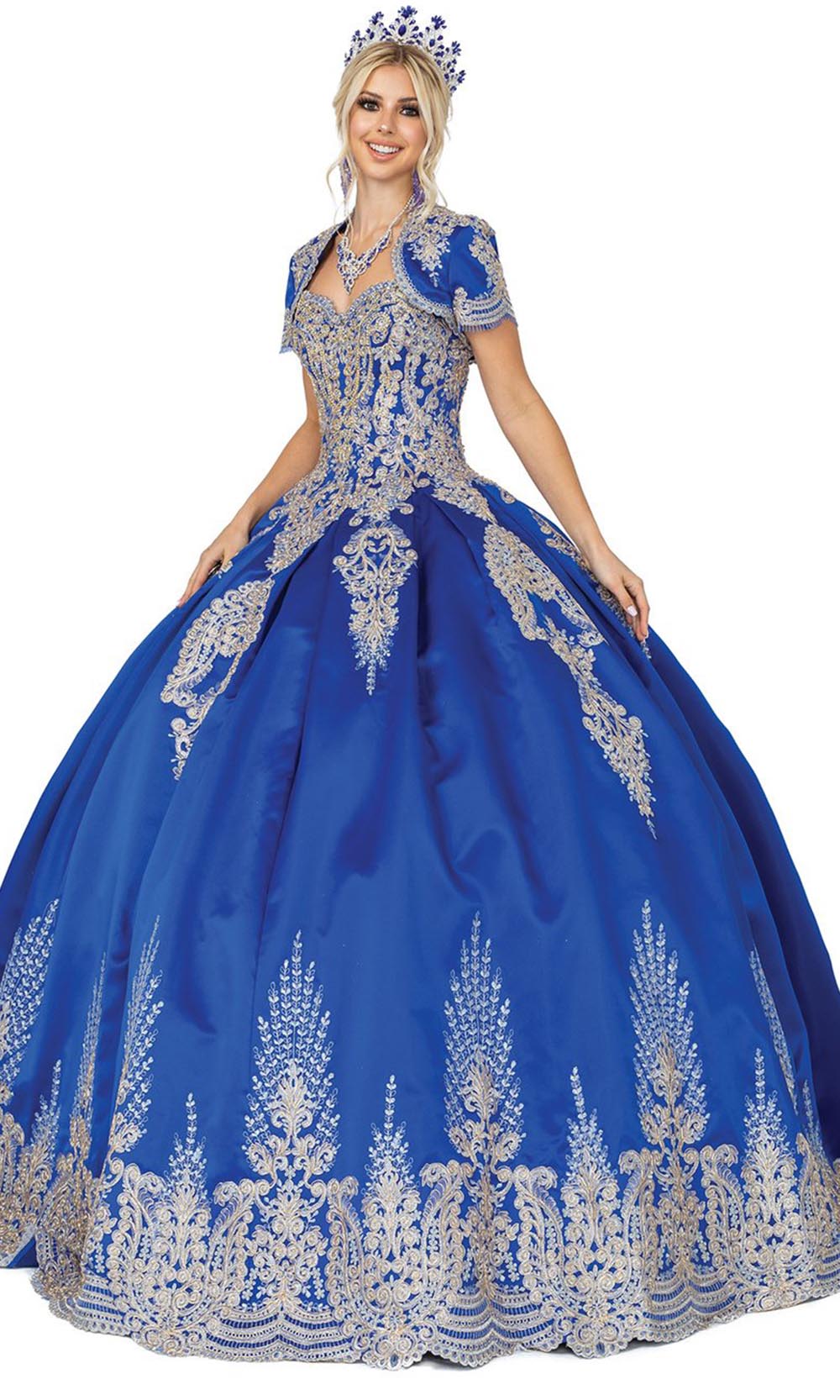 Dancing Queen - 1494 Sweetheart Neckline Lace Applique Ballgown In Burgundy