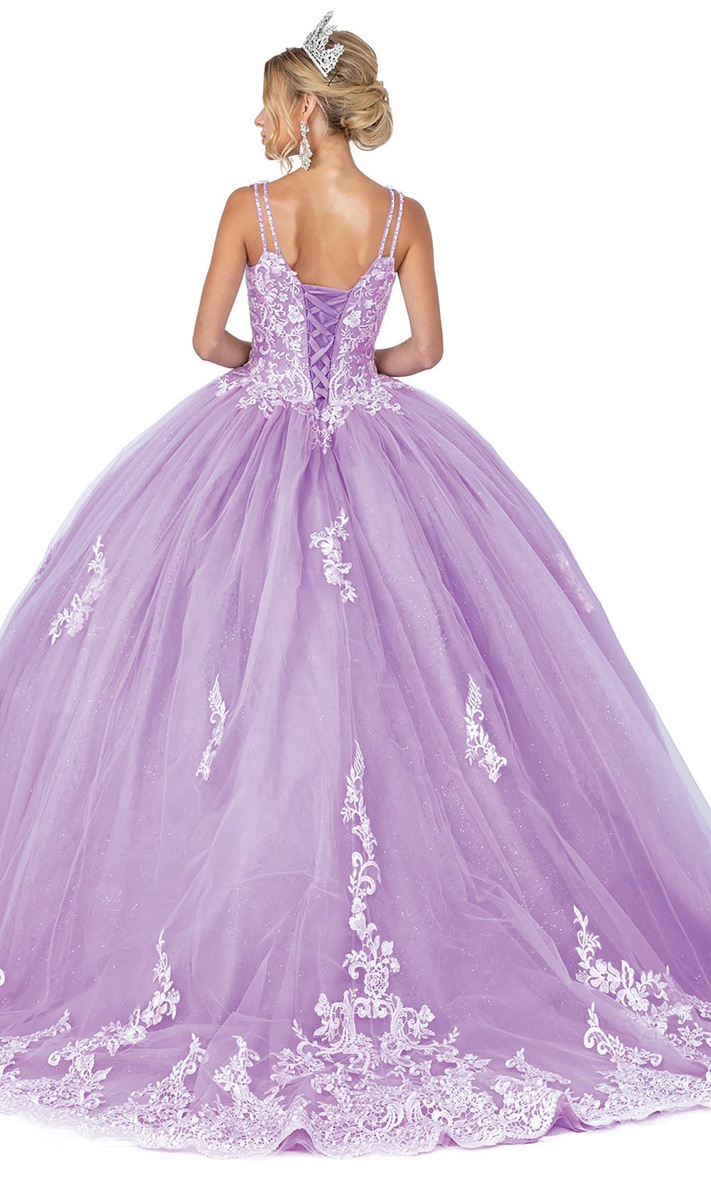 Dancing Queen - 1608 Applique Gossamer Ballgown In Purple