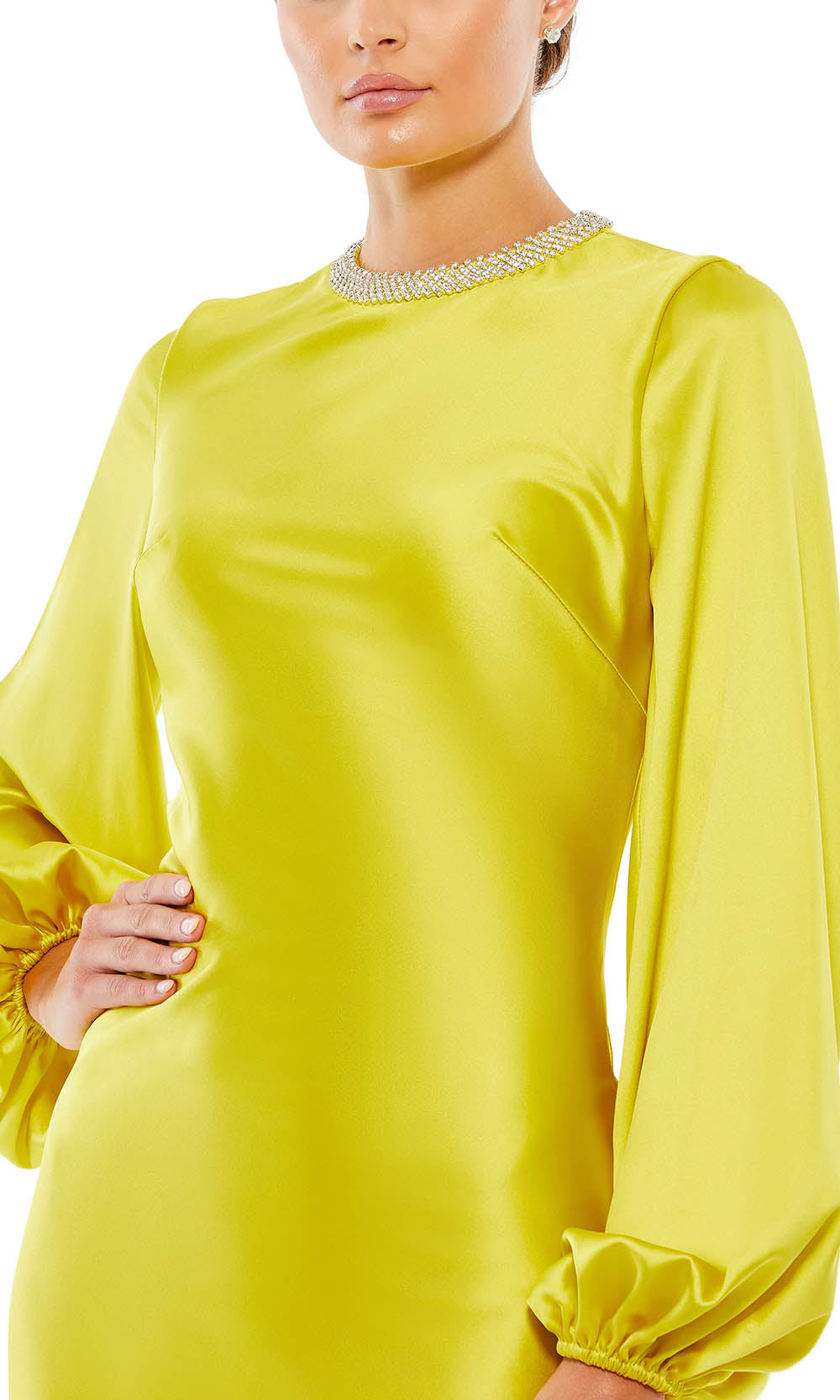 Ieena Duggal - 26575 Jeweled Neck Trumpet Gown In Green