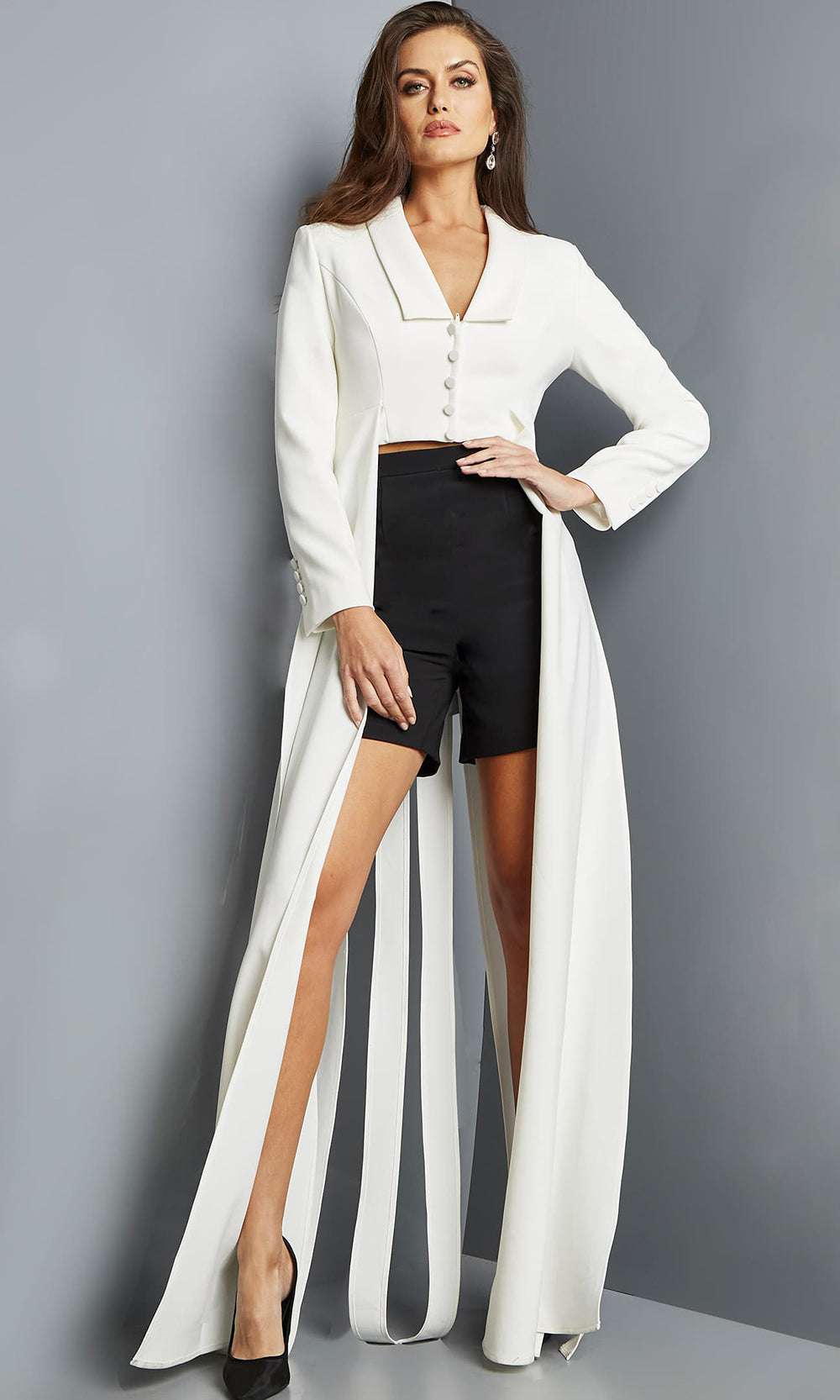 Jovani 09127 in Blue and White