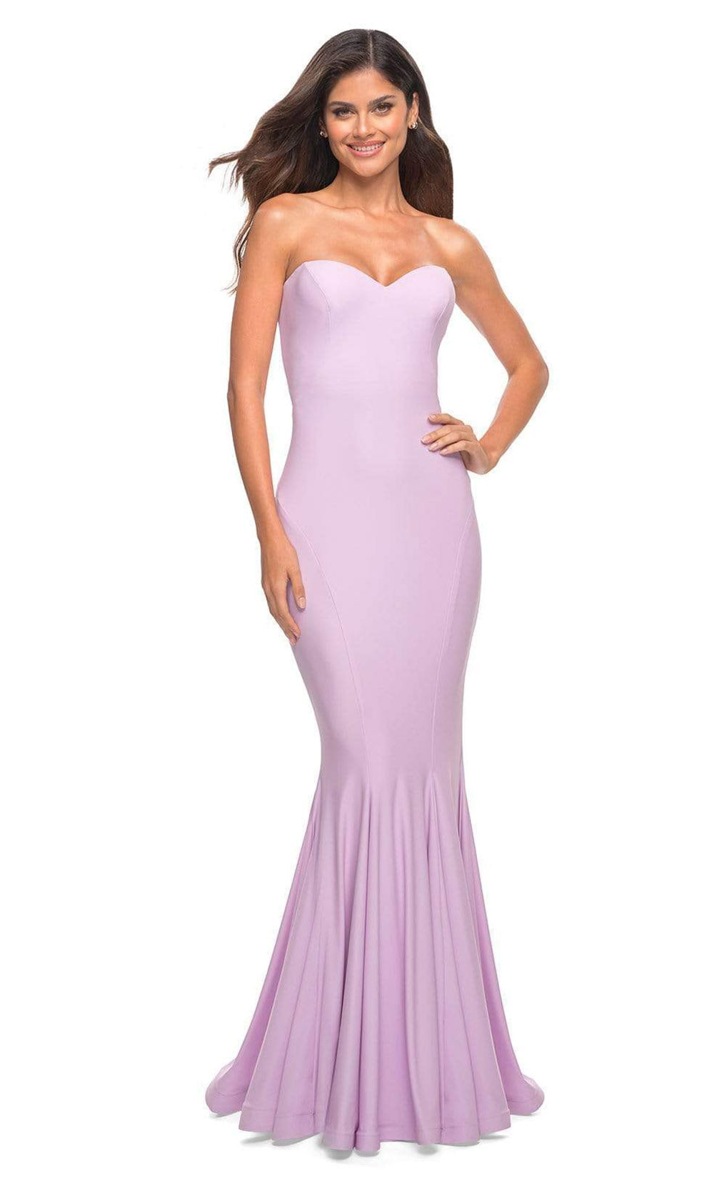 La Femme - 30549 Sweetheart Mermaid Gown In Purple