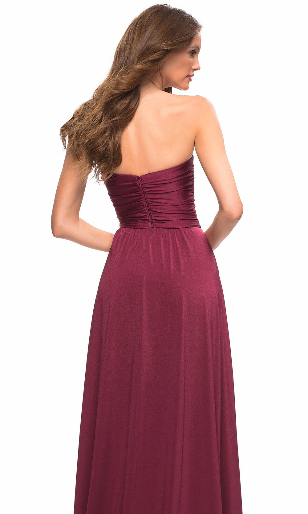 La Femme - 30700 Strapless Sweetheart Gown In Red