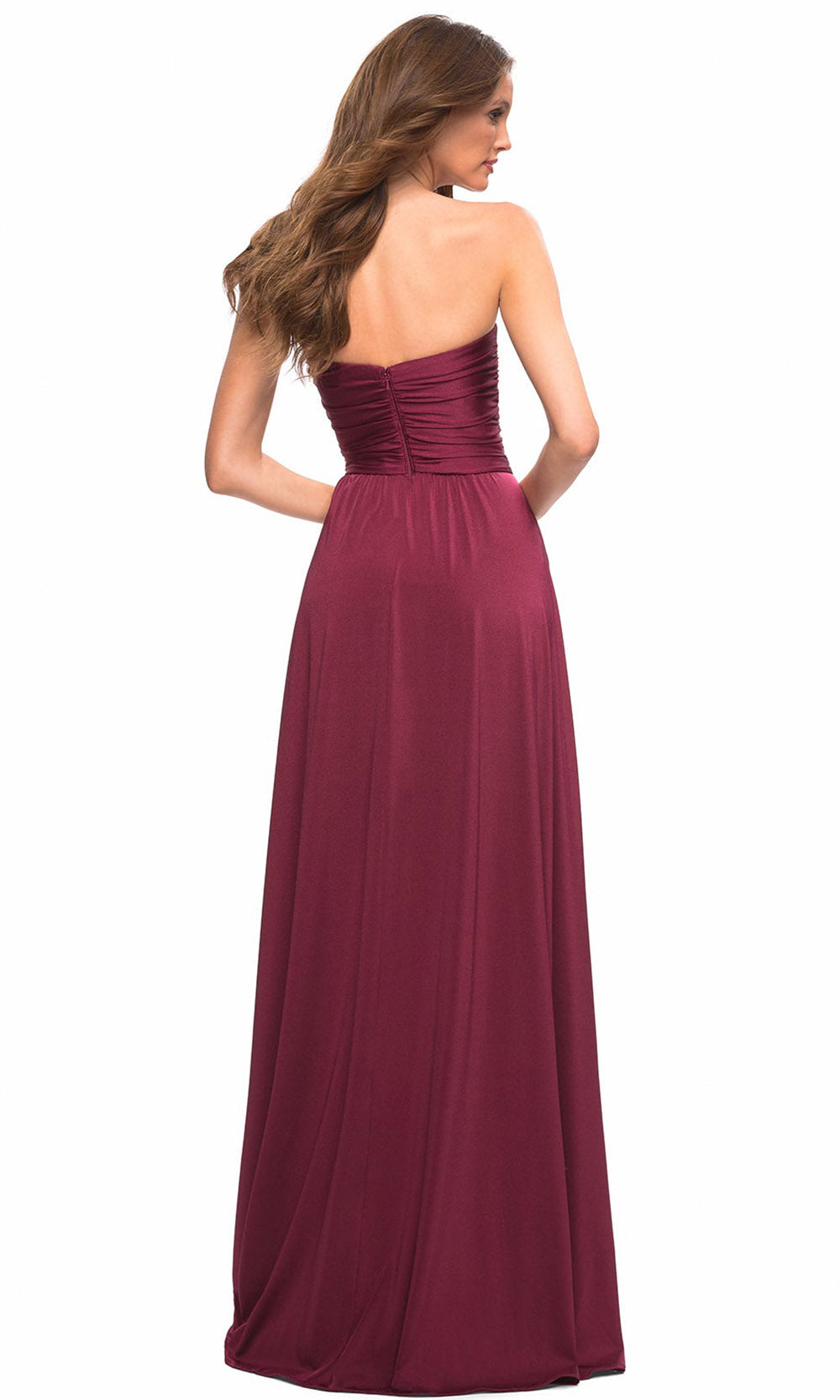 La Femme - 30700 Strapless Sweetheart Gown In Red