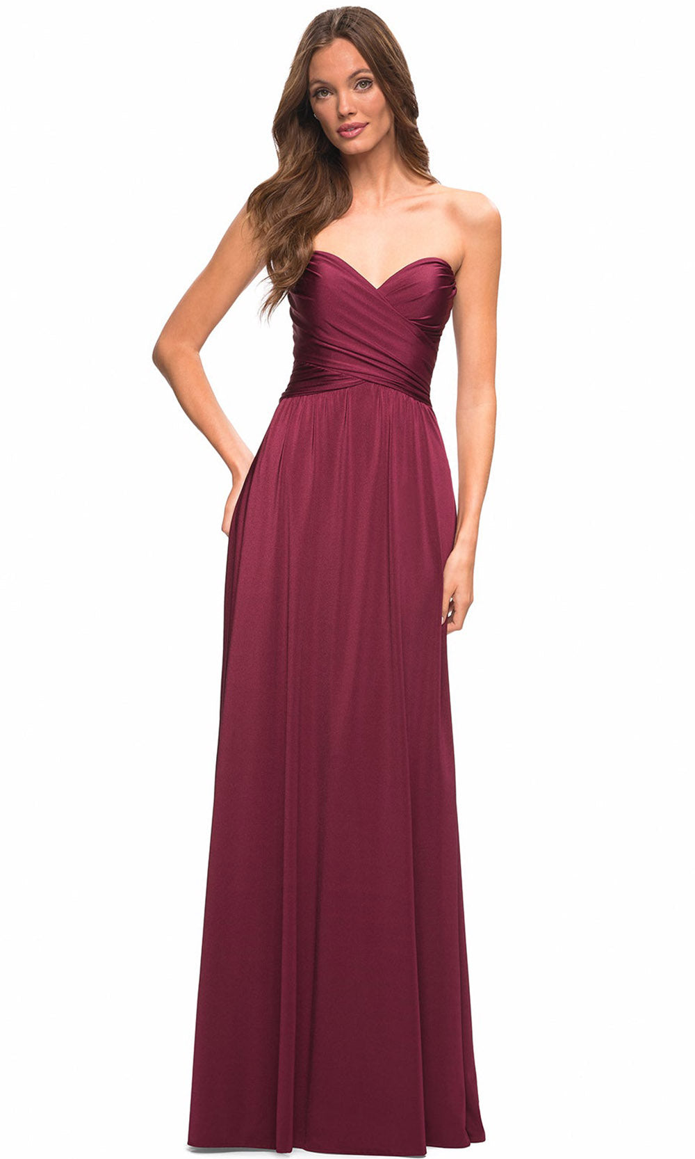 La Femme - 30700 Strapless Sweetheart Gown In Red
