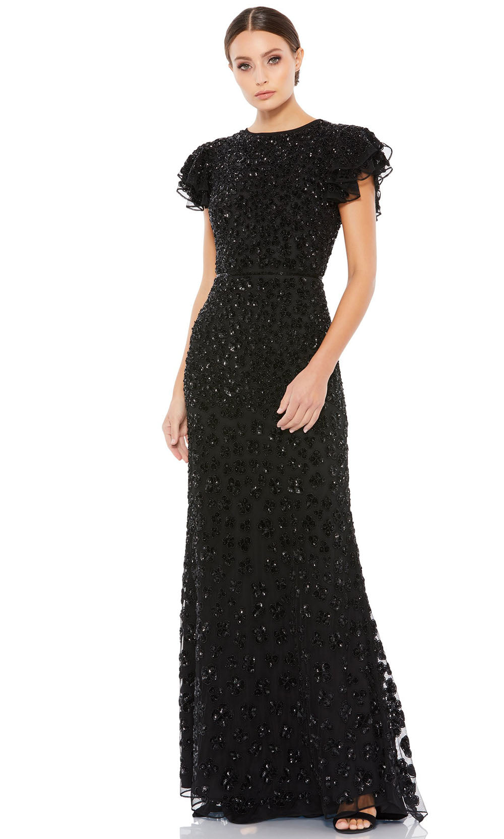 Mac Duggal - 10748D Embellished Long Dress In Black