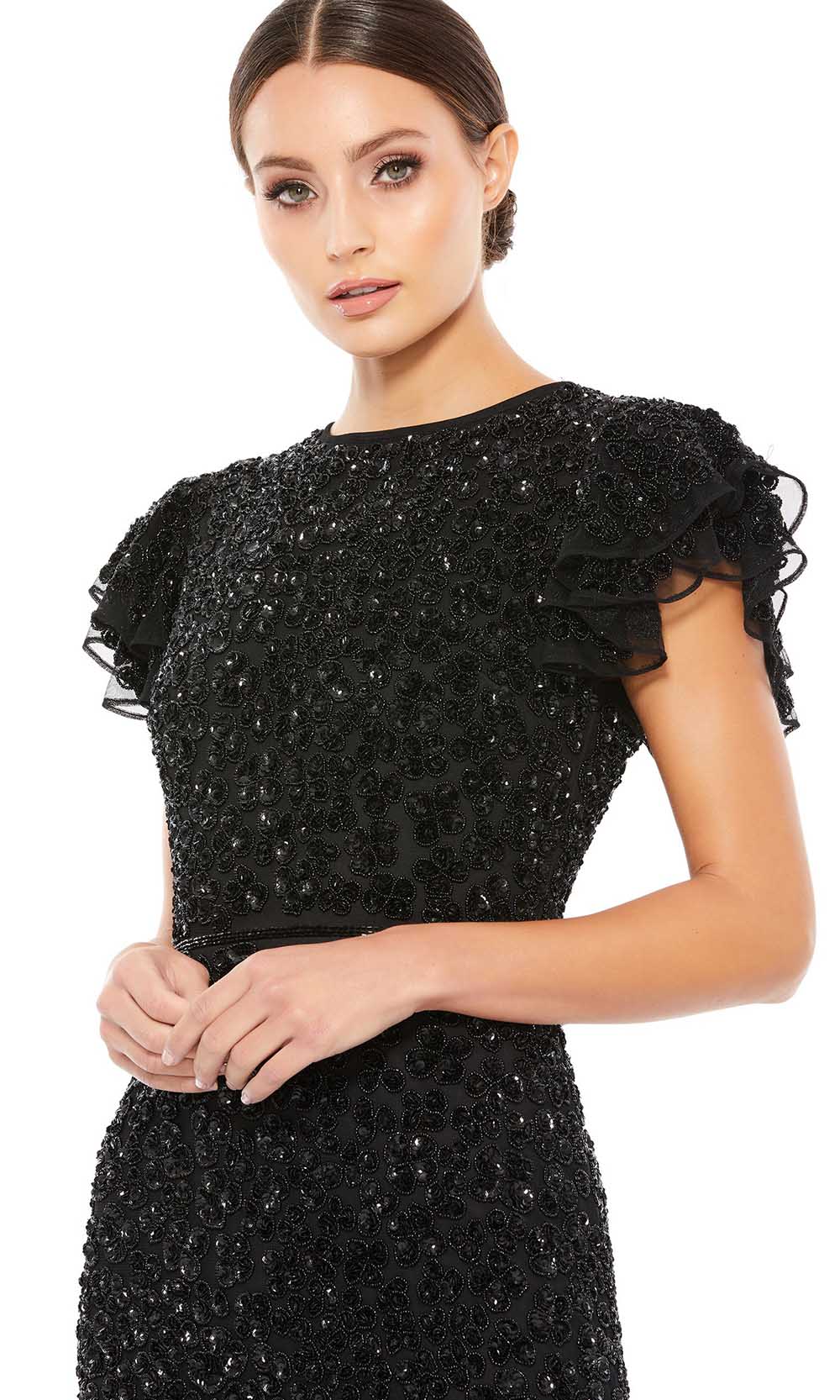 Mac Duggal - 10748D Embellished Long Dress In Black