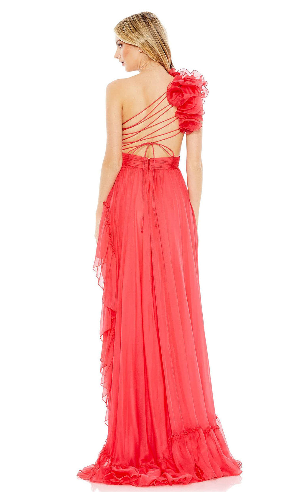 Mac Duggal - 67989 One Shoulder High Low Gown In Red