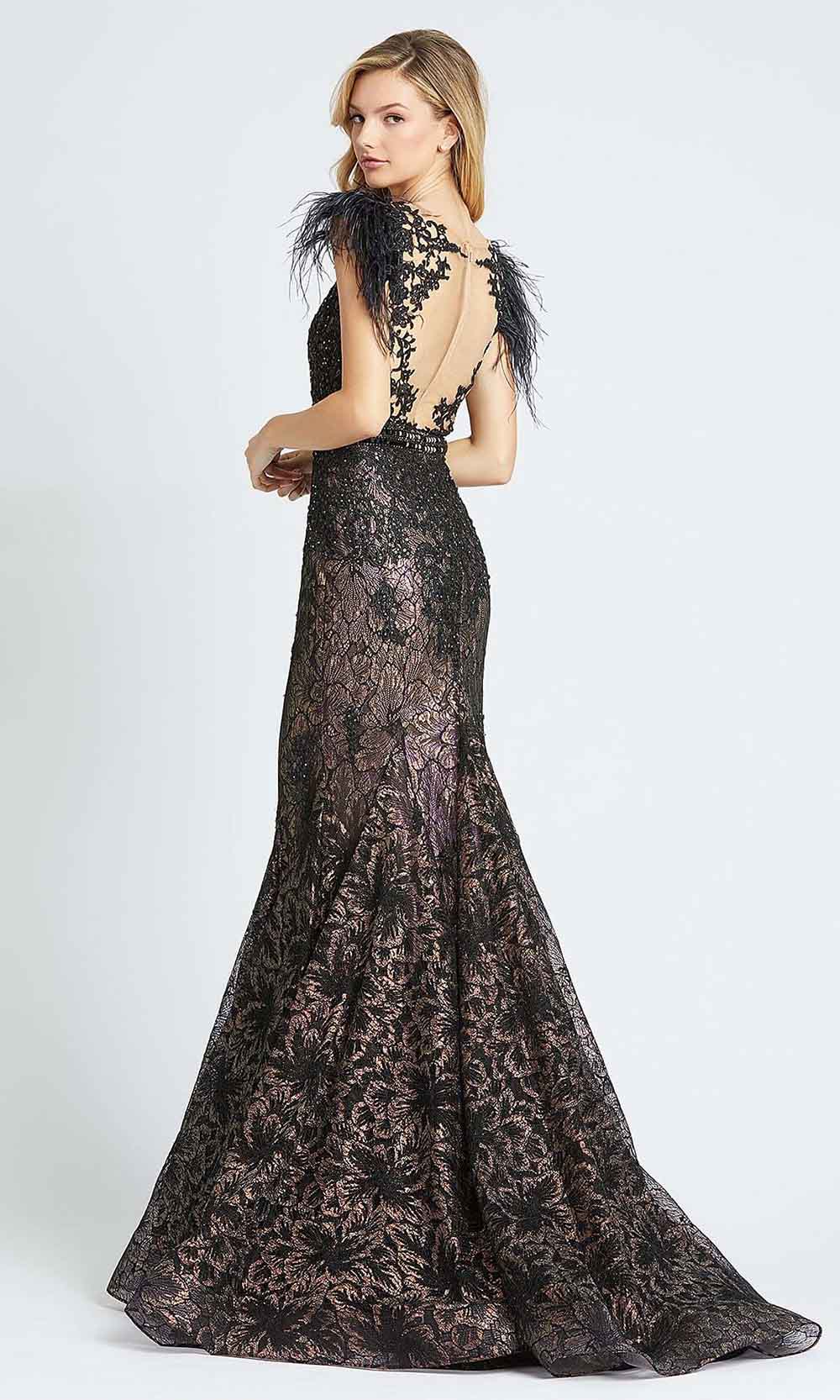 Mac Duggal - 79230M Embroidered Illusion Neck Mermaid Gown In Black