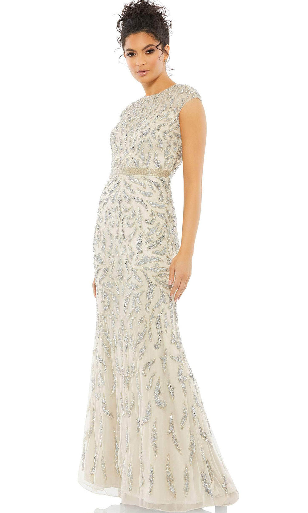 Mac Duggal 5532 In Silver and Neutral