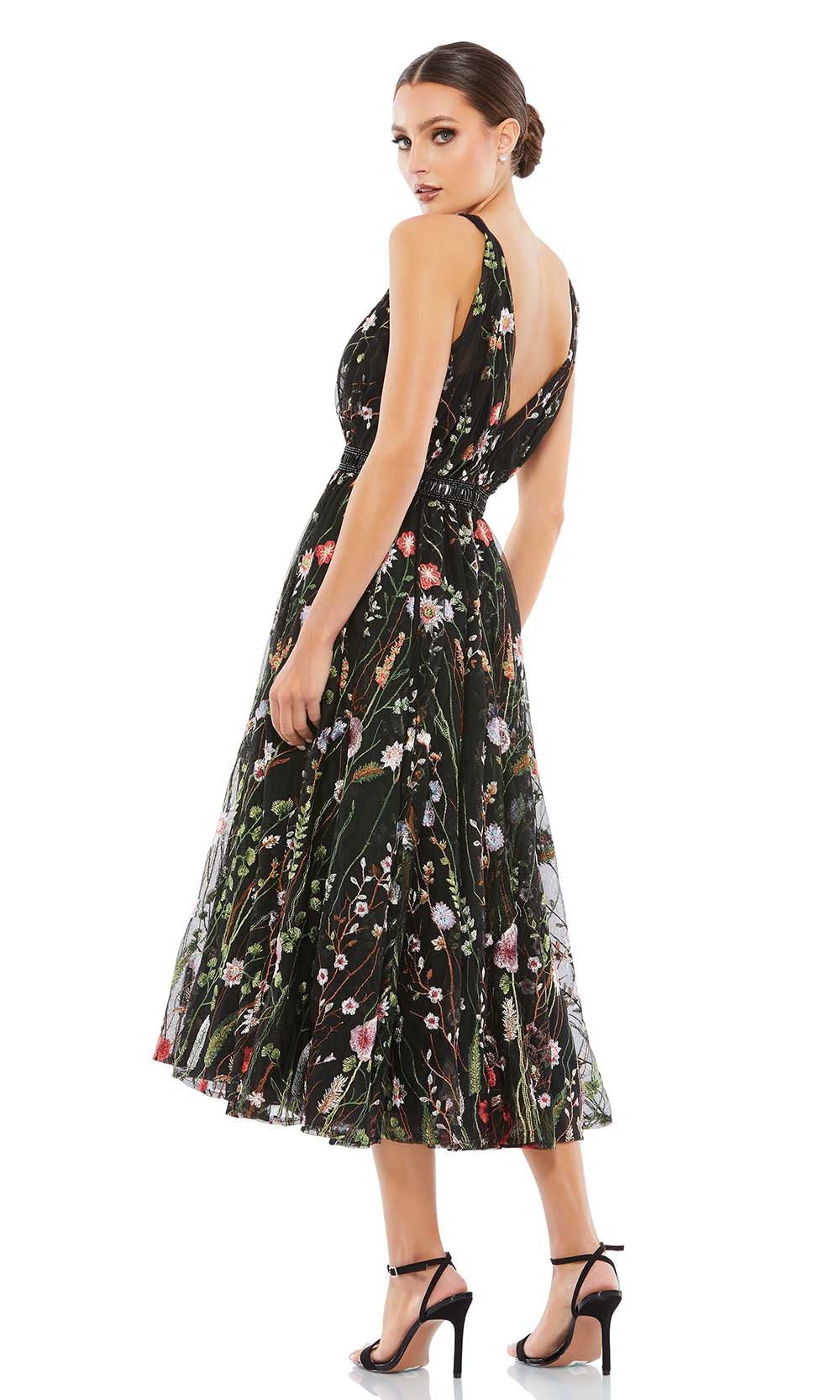 Mac Duggal Cocktail - 26557D Floral Embroidered Dress In Multi-Color