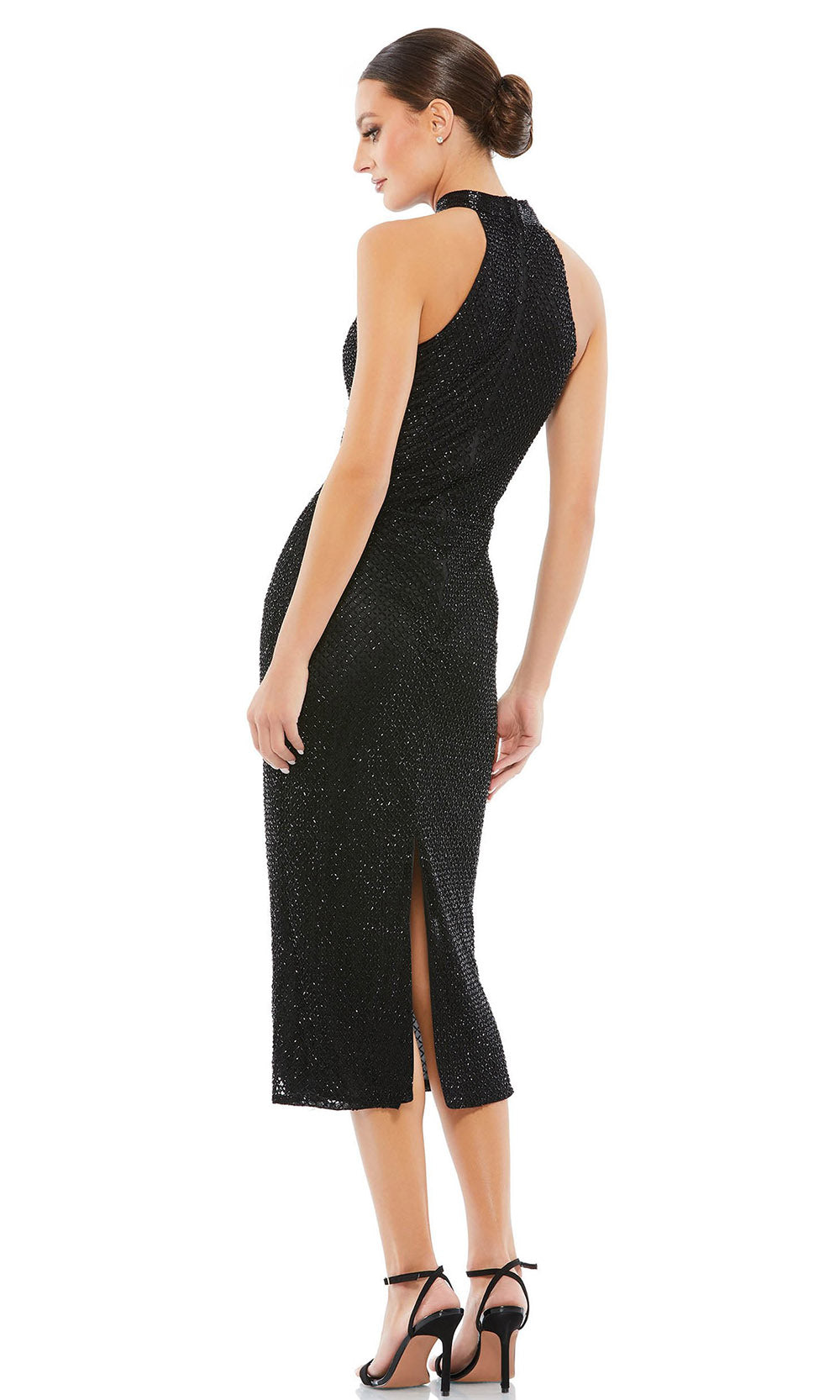 Mac Duggal Cocktail - 5531D Halter Beaded Dress In Black
