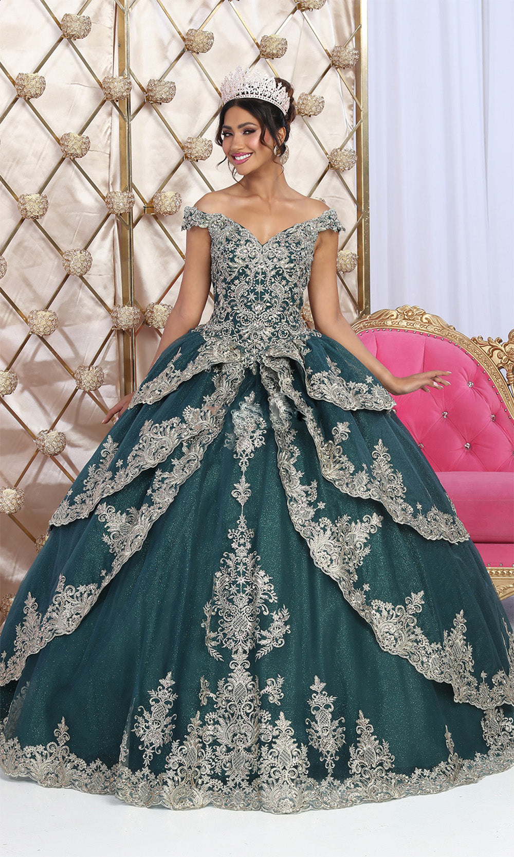 May Queen LK234 Hunter Green/Gold