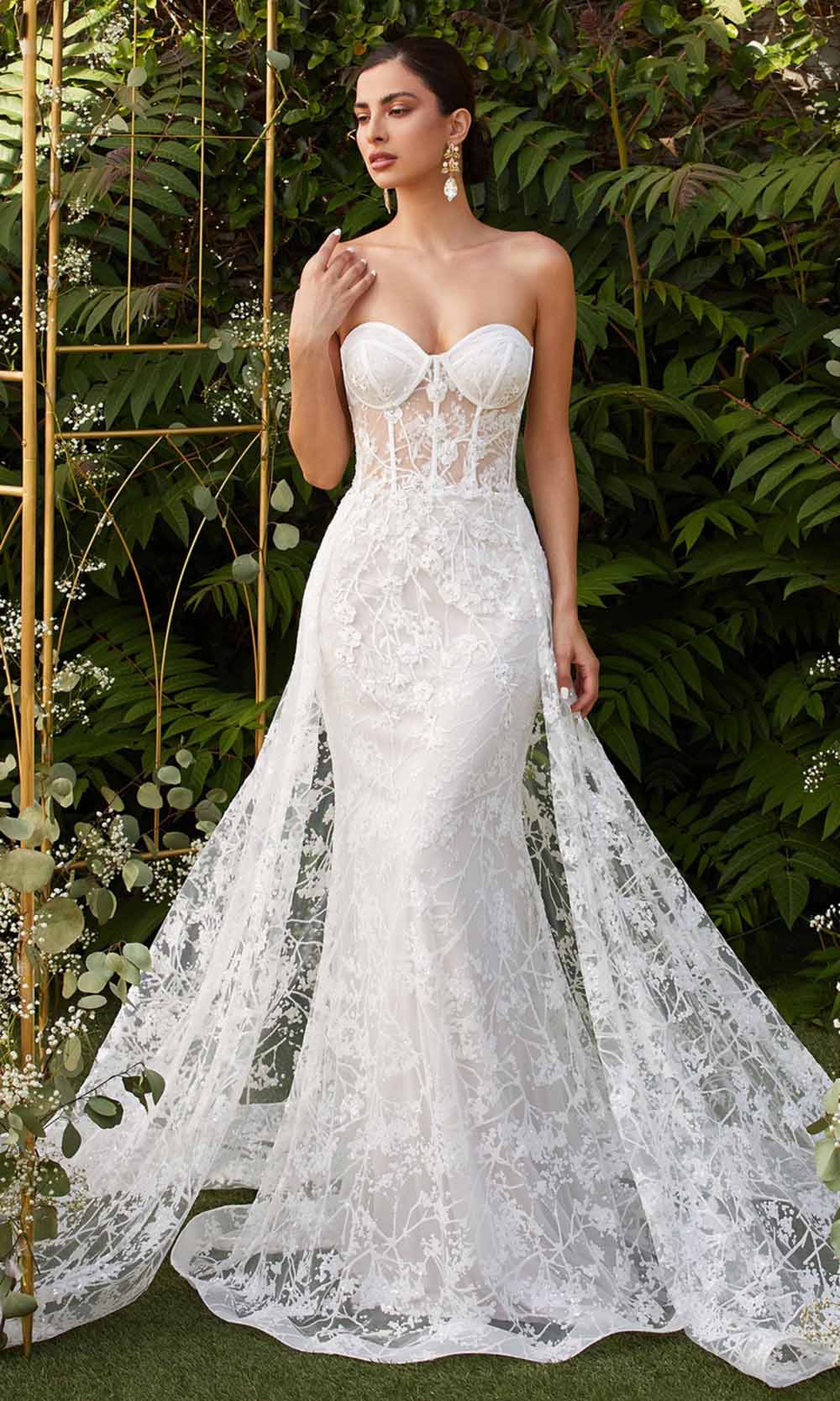 Off White Cinderella Divine - CB046W Lace Corset Overskirt Gown