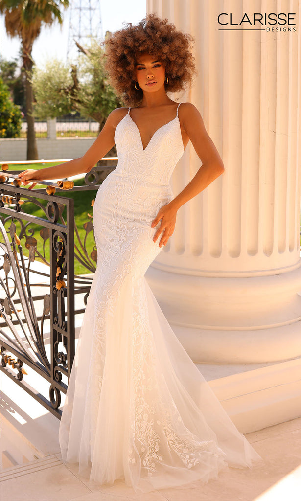 Amarra 88554 Long Prom Dress Fitted Sequin Backless Corset V Neck Shim –  Glass Slipper Formals
