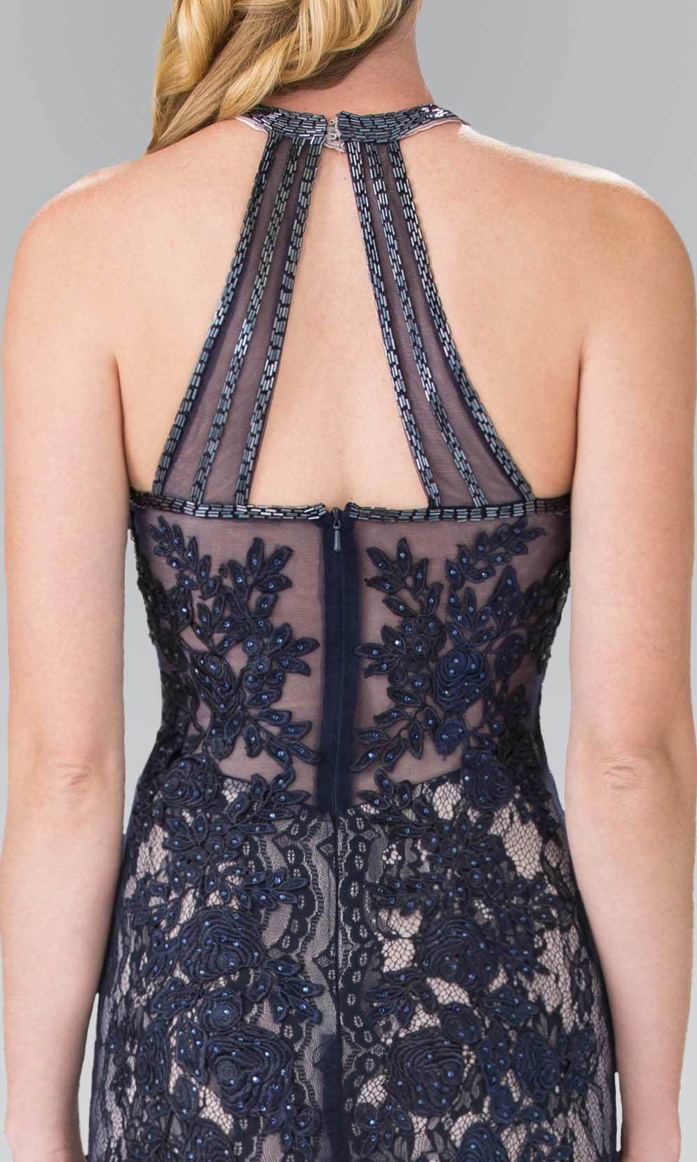 Navy blue hotsell lace halter dress