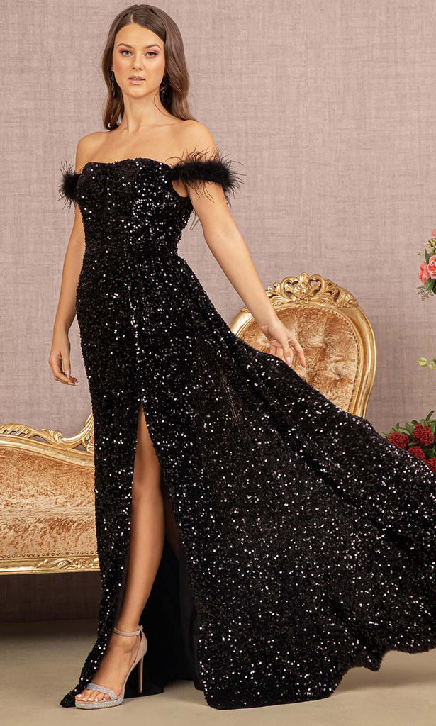 Sexy High Slit Prom Dress Strapless Sequin Formal Dress FD2791 – Viniodress