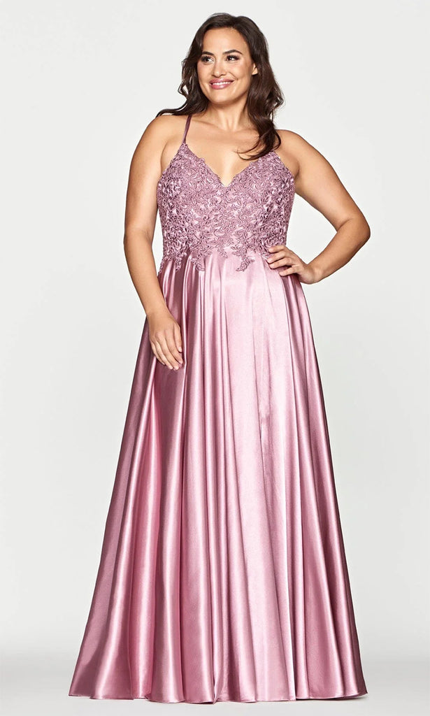 Plus size pink hot sale formal dress