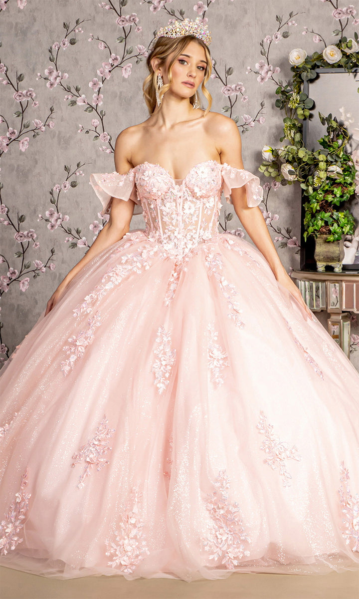 Blush off the shoulder quinceanera dress hotsell