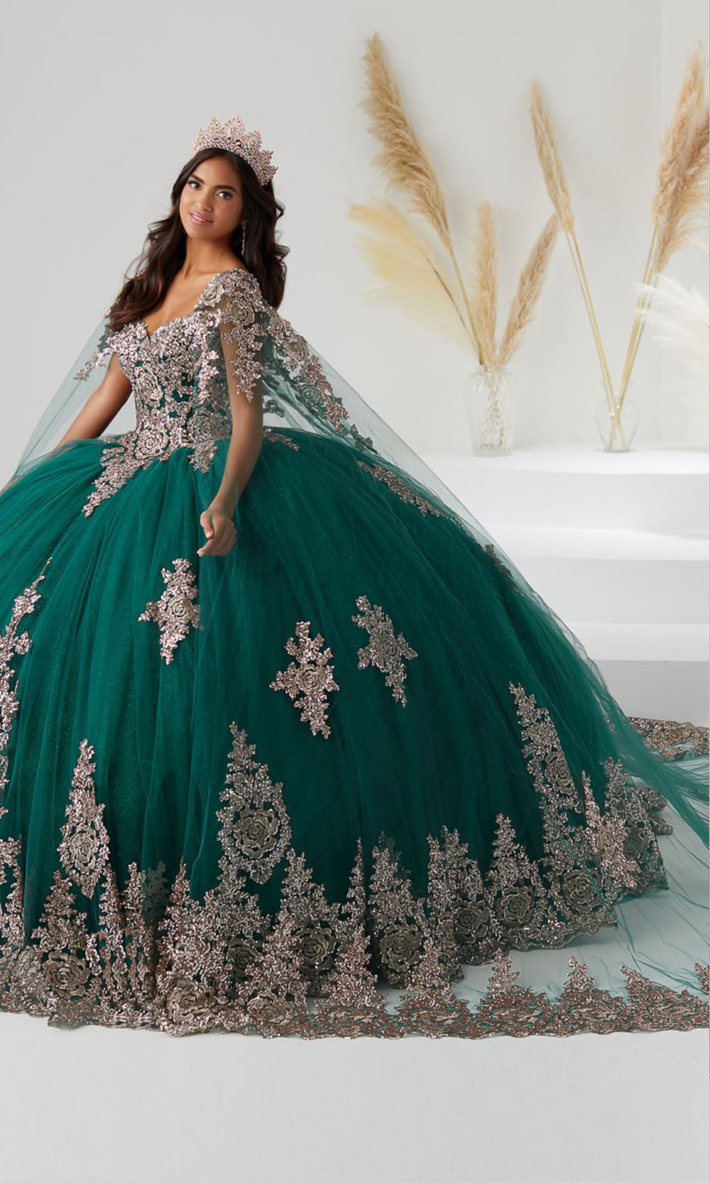 House of Wu 26028C Hunter/Rose Gold