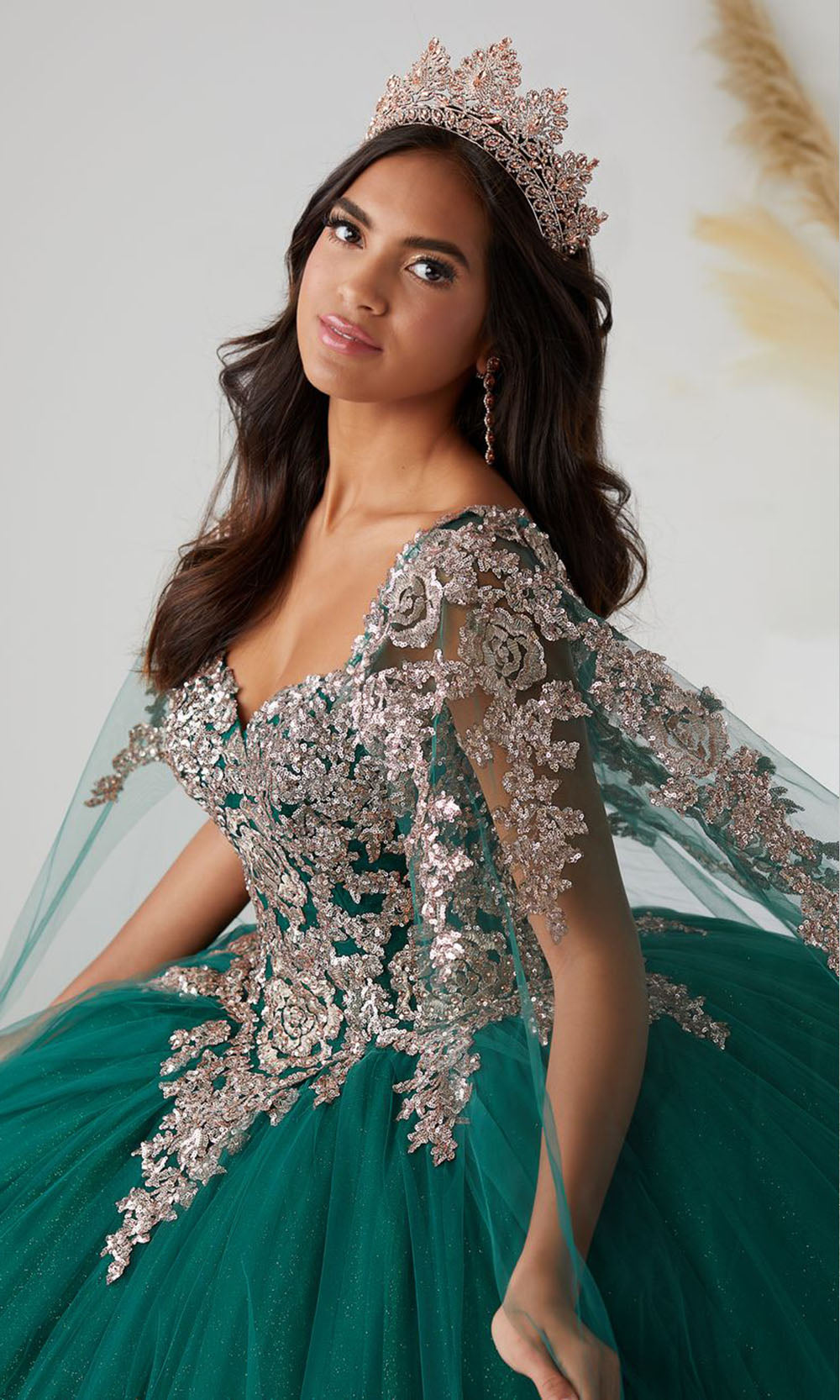 House of Wu 26028C Hunter/Rose Gold