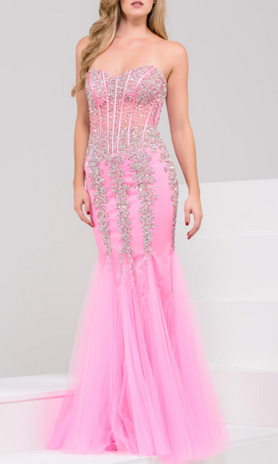 Jovani 5908 - HotPink_Silver