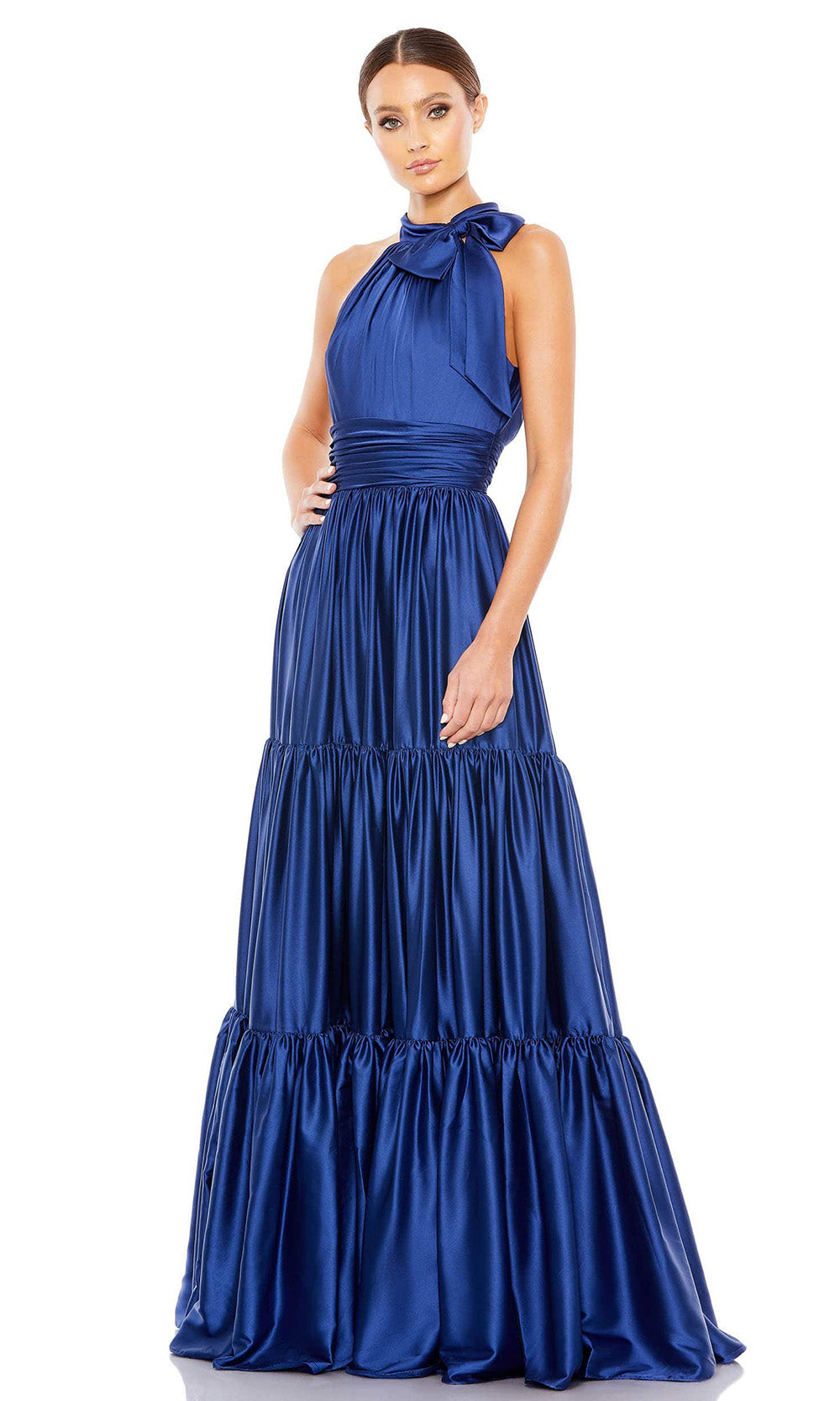 Mac Duggal - 50658 Halter Cutout Back Gown In Blue