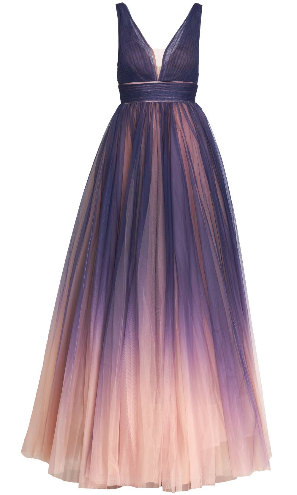 Mac Duggal - 20221I Deep V Neck A-Line Gown In Purple