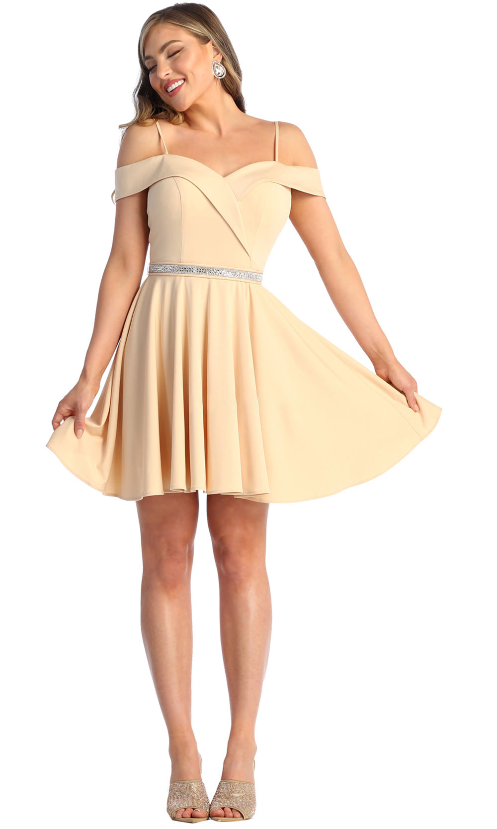 May Queen MQ1916 Champagnegrade 8 grad dresses, graduation dresses