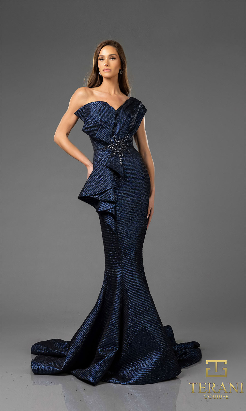 Terani Couture 251E4201 Navy