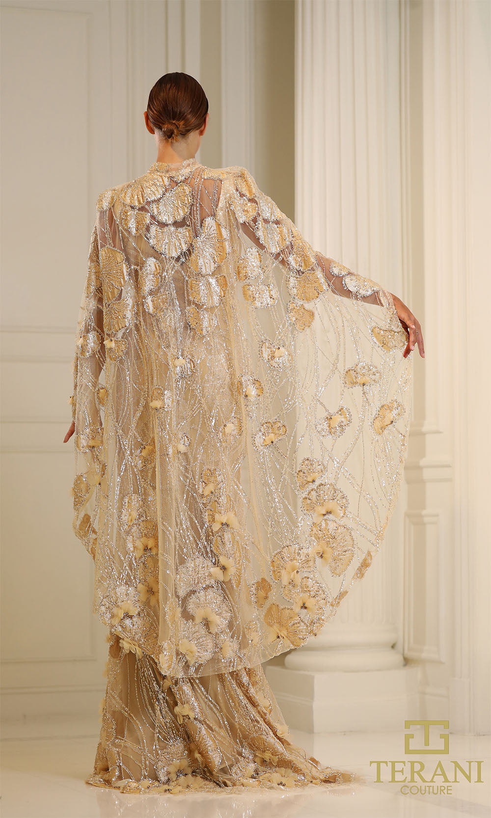 Terani Couture 251M4326 Light Gold