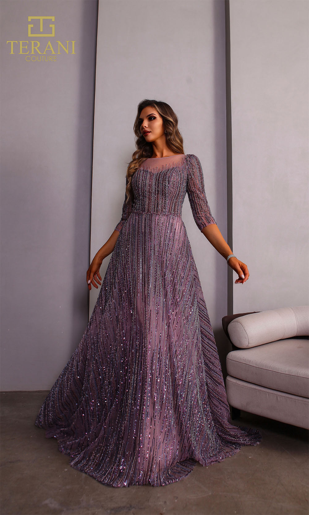 Terani Couture 251M4409 Mauve