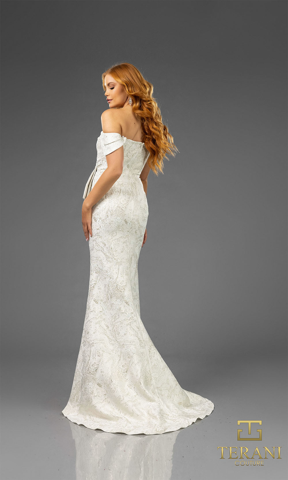 Terani Couture 251M4435 Sage Gold