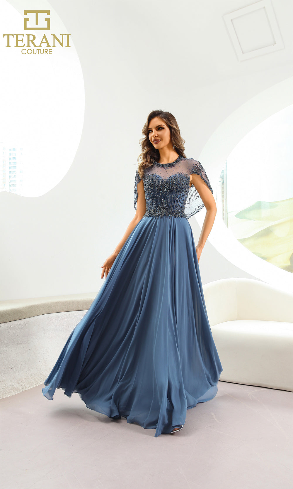 Terani Couture 251M4563 Blue