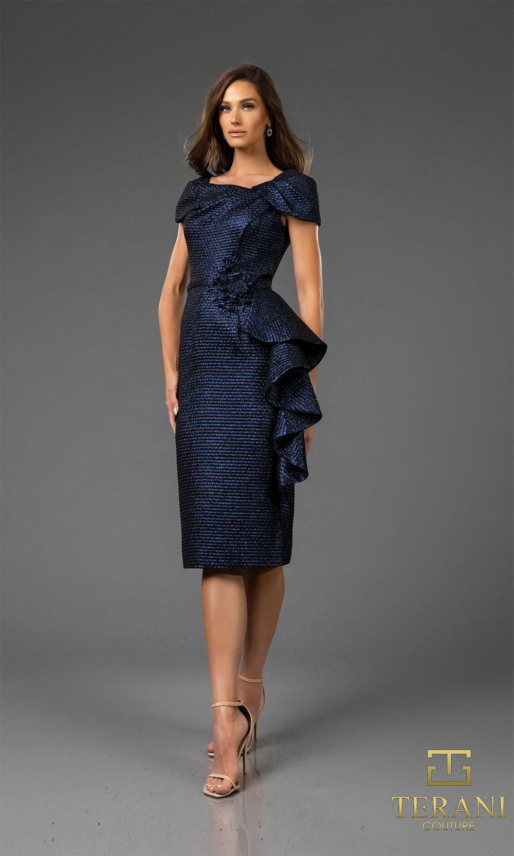 Terani Couture 251C4171 Navy