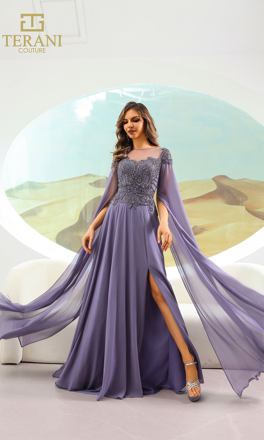 Terani Couture 251M4463 Blueberry