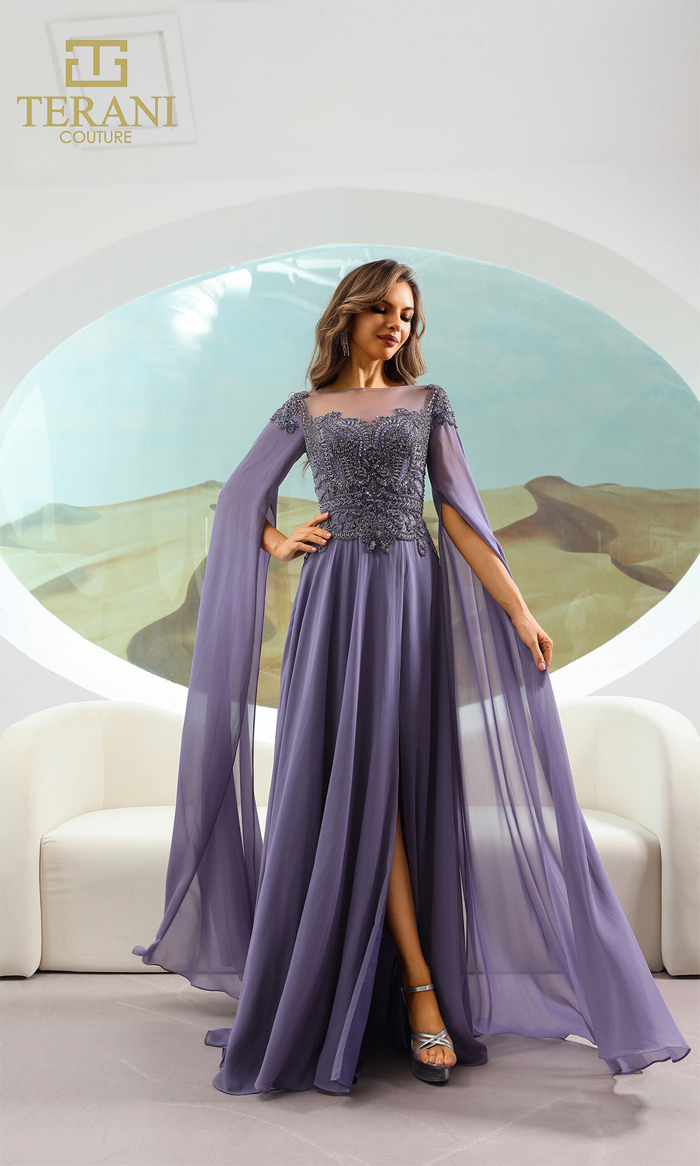 Terani Couture 251M4463 Blueberry