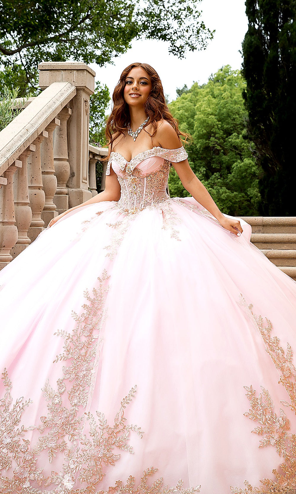 Bella Princess PQ1082 Blush Pink Quinceanera Ball Gown Dress