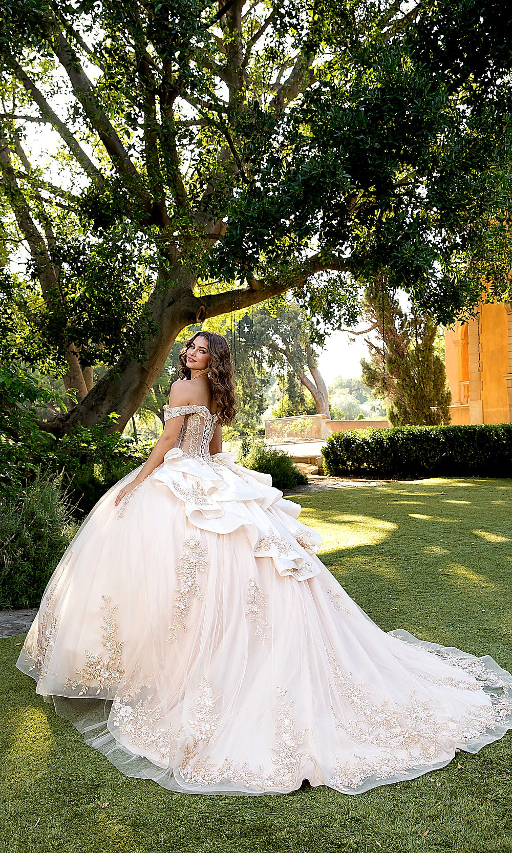 Bella Princess PQ1082 Champagne Gold Quinceanera Ball Gown Dress