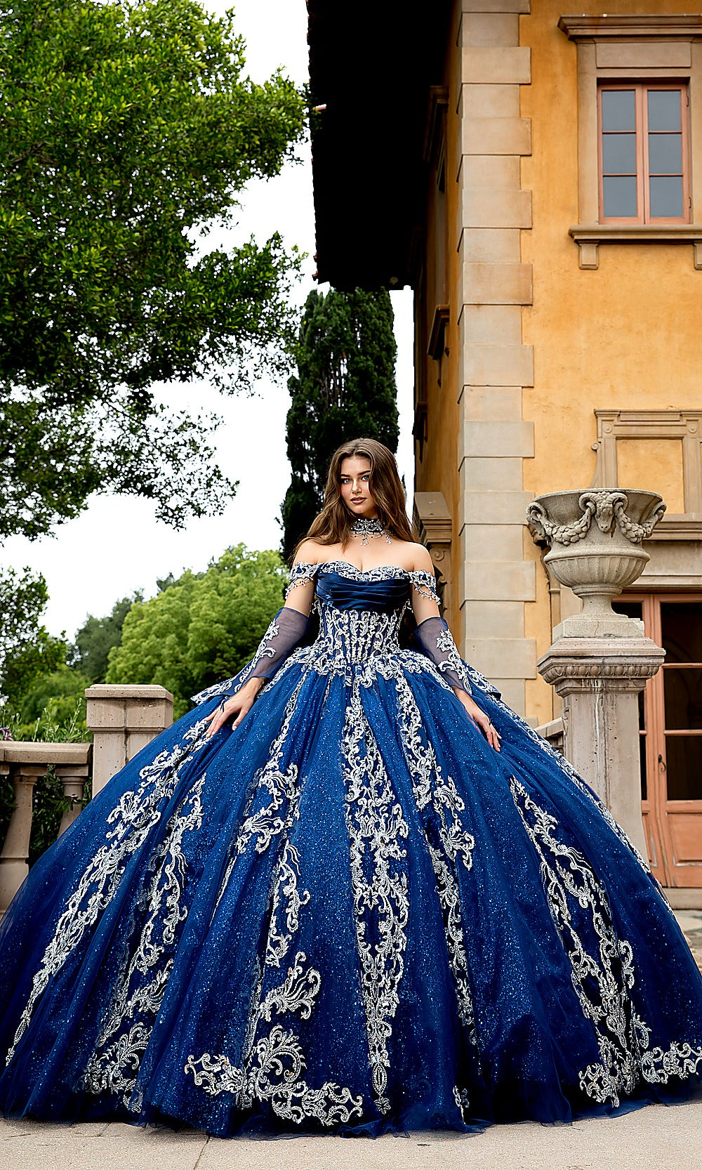 Bella Princess PQ1086 Navy Blue Quinceanera Ball Gown Dress