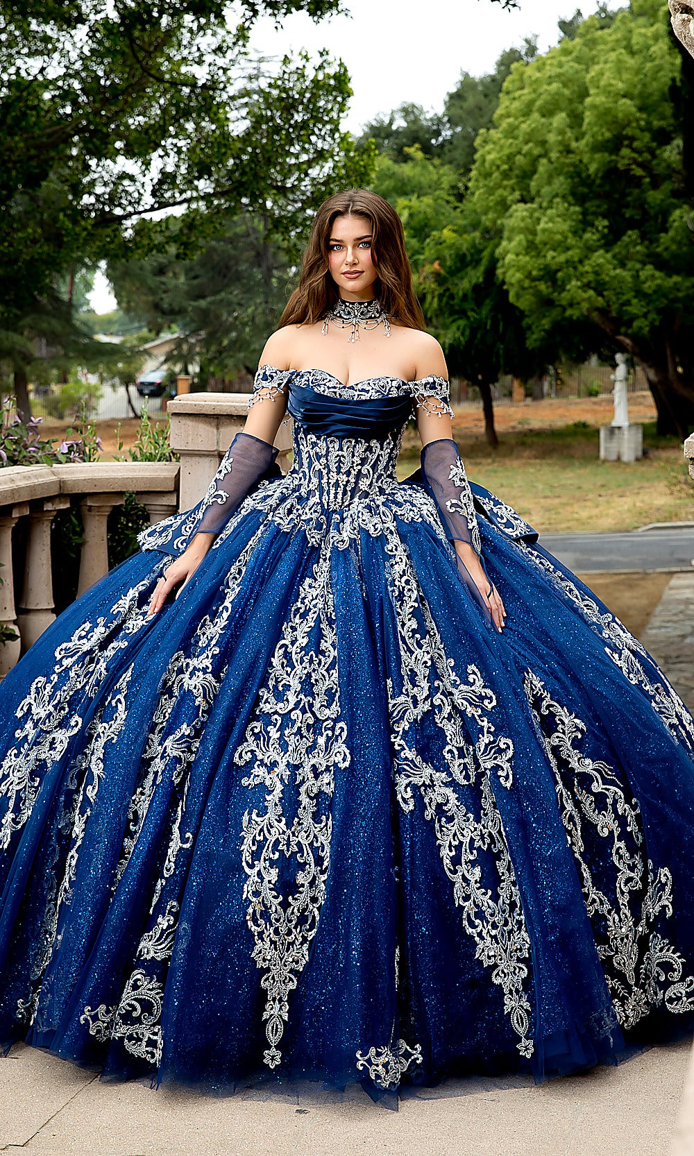 Bella Princess PQ1086 Navy Blue Quinceanera Ball Gown Dress