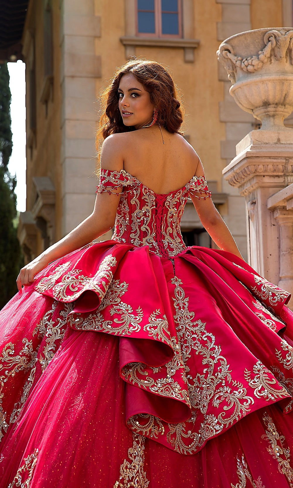 Bella Princess PQ1086 Red Quinceanera Ball Gown Dress