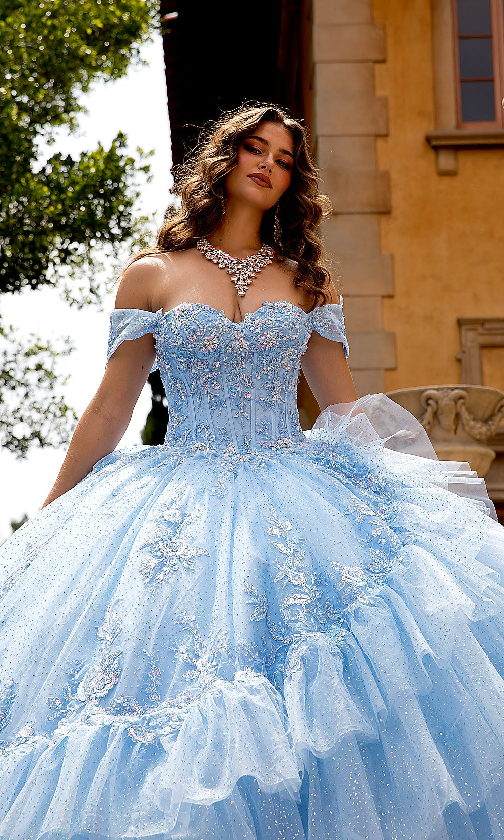 Bella Princess PQ1092 Princess Blue Quinceanera Ball Gown Dress